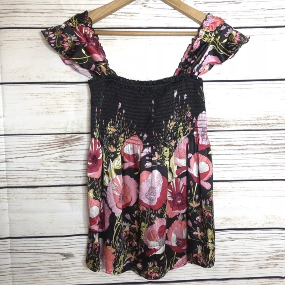 Guess Womens Top SILK Ruffles Blouse Size M